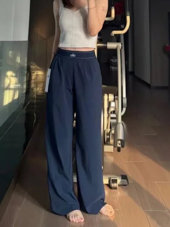 ALO Yoga Pants - Navy Blue🦄ALO Yoga Women's Suit Up Trouser💛 Everyday/Office Pants (Regular)